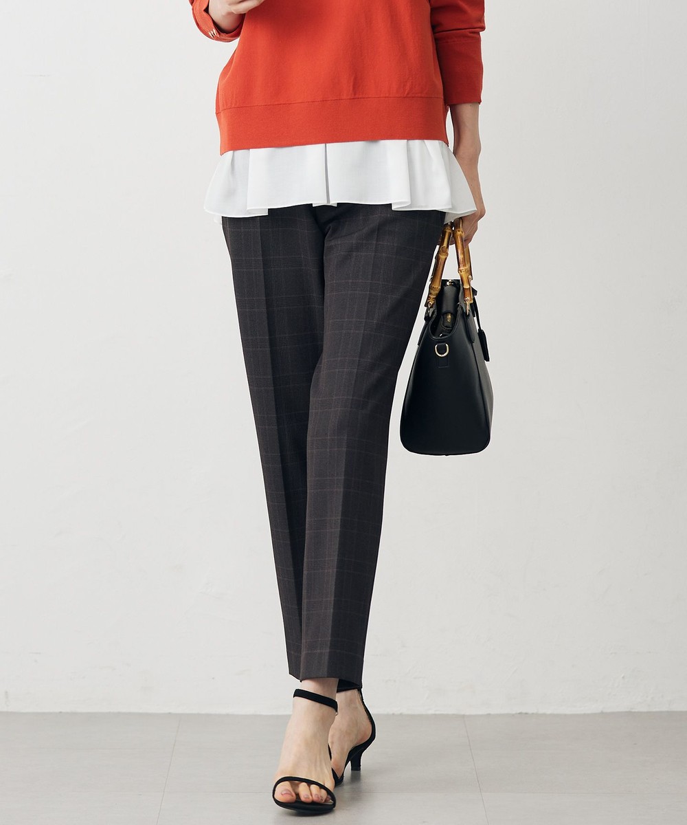 【オンワード】 J.PRESS LADIES>パンツ アルガンシルク チェック テーパード パンツ チャコールチェック 11 レディース 【オンワード】 J.PRESS LADIES>パンツ アルガンシルク チェック テーパード パンツ チャコールチェック 11 レディース