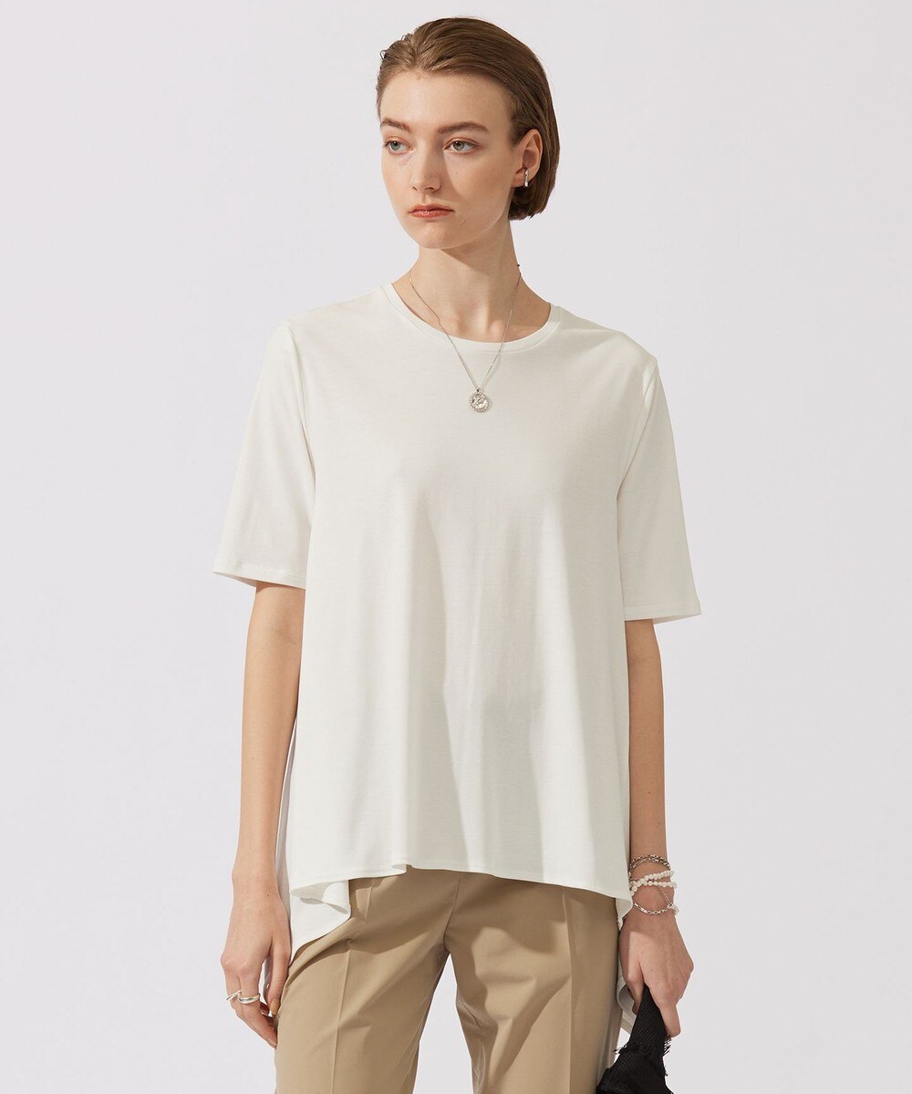 【オンワード】 ICB>トップス 【接触冷感・洗える】グレースジャージー デザインプルオーバー オフホワイト XS レディース 【オンワード】 ICB>トップス 【接触冷感・洗える】グレースジャージー デザインプルオーバー オフホワイト XS レディース