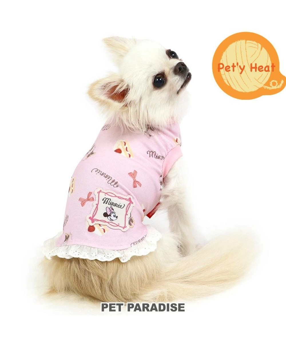 PET PARADISE>ペットグッズ ディズニー ミニーマウス ペティヒート タンクトップ 苺 ケーキ柄 小型犬 ピンク（淡） ３Ｓ