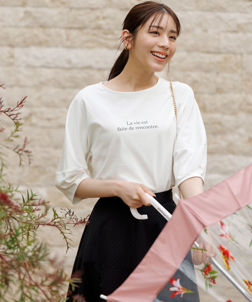 【オンワード】 ANY SIS L>トップス 【撥水・汗ジミ防止・UVケア・洗える】スーピマスムース クロップド Tシャツ オフロゴ 4 レディース 【オンワード】 ANY SIS L>トップス 【撥水・汗ジミ防止・UVケア・洗える】スーピマスムース クロップド Tシャツ オフロゴ 4 レディース