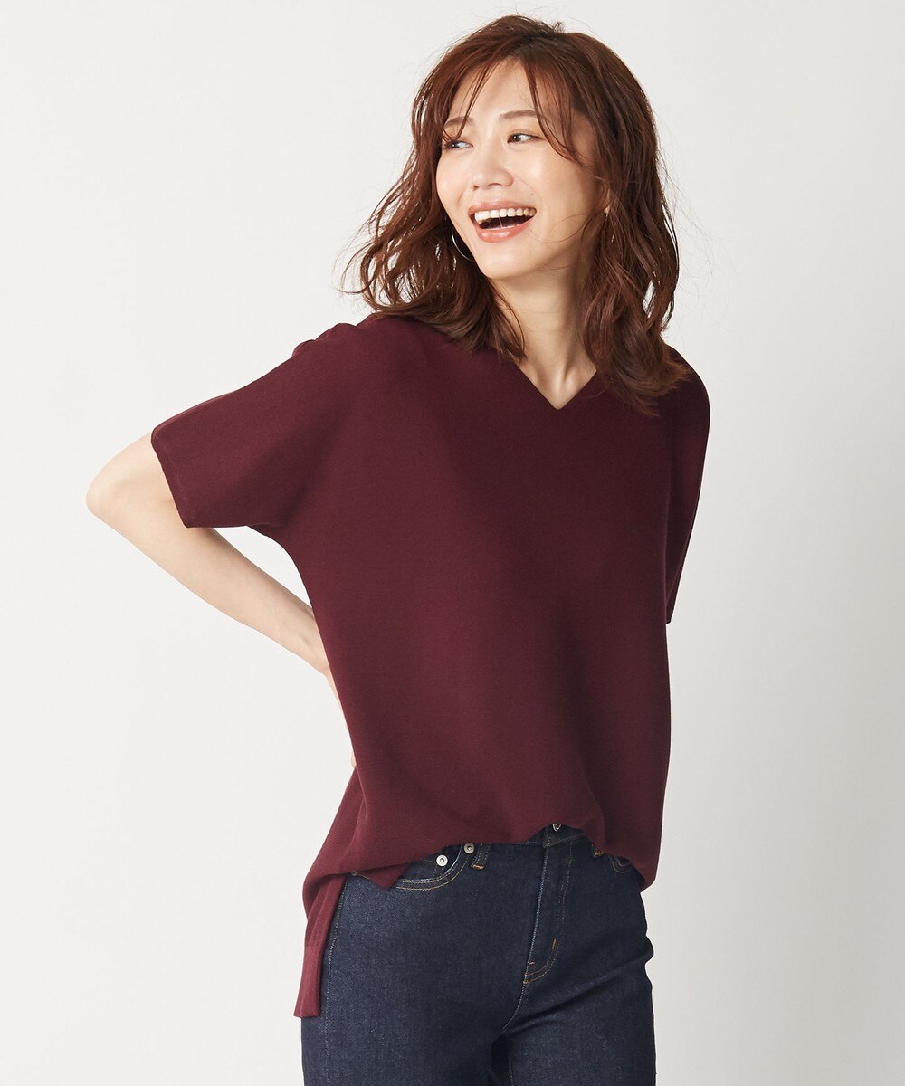 【オンワード】 J.PRESS LADIES S>トップス 【洗える】フォールコットンヤーン ニット ネイビー S レディース 【送料無料】