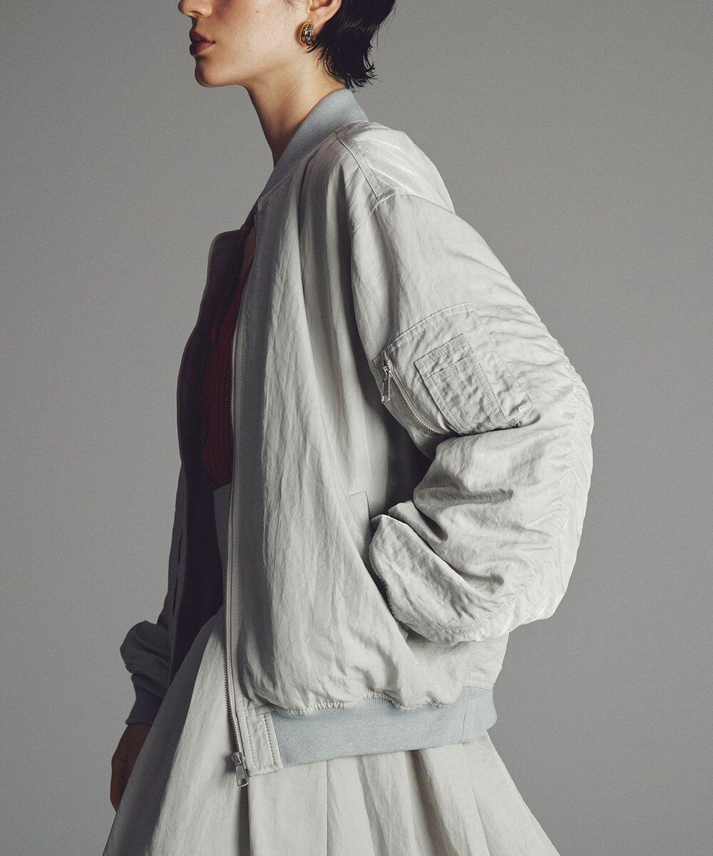 【オンワード】 uncrave>ジャケット/アウター 【撥水】ヴィンテージタフタ MA-1 ライトグレー U レディース