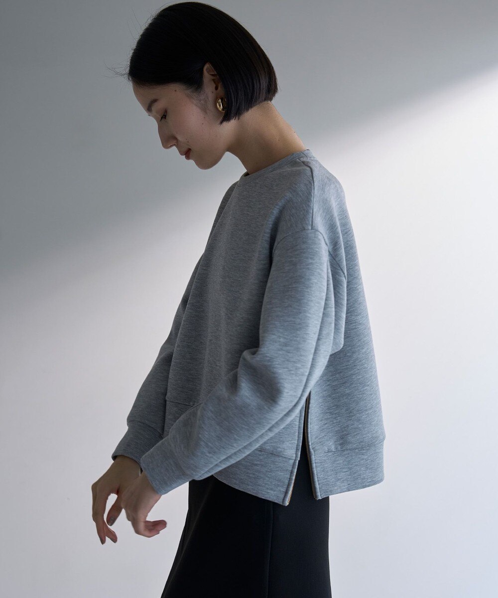 【オンワード】 UNFILO>トップス 【WEB限定】BEAUTY FORM JERSEY サイドZIP クロップドプルオーバー [NEW]グレー M レディース