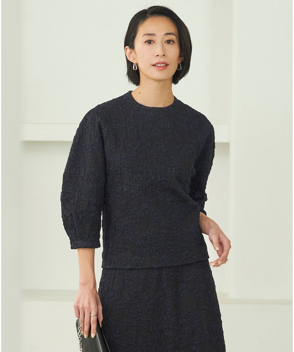 【オンワード】 ICB>トップス 【洗える】 PEハイゲージJQ ニット ブラック×ネイビー S レディース 【オンワード】 ICB>トップス 【洗える】 PEハイゲージJQ ニット ブラック×ネイビー S レディース