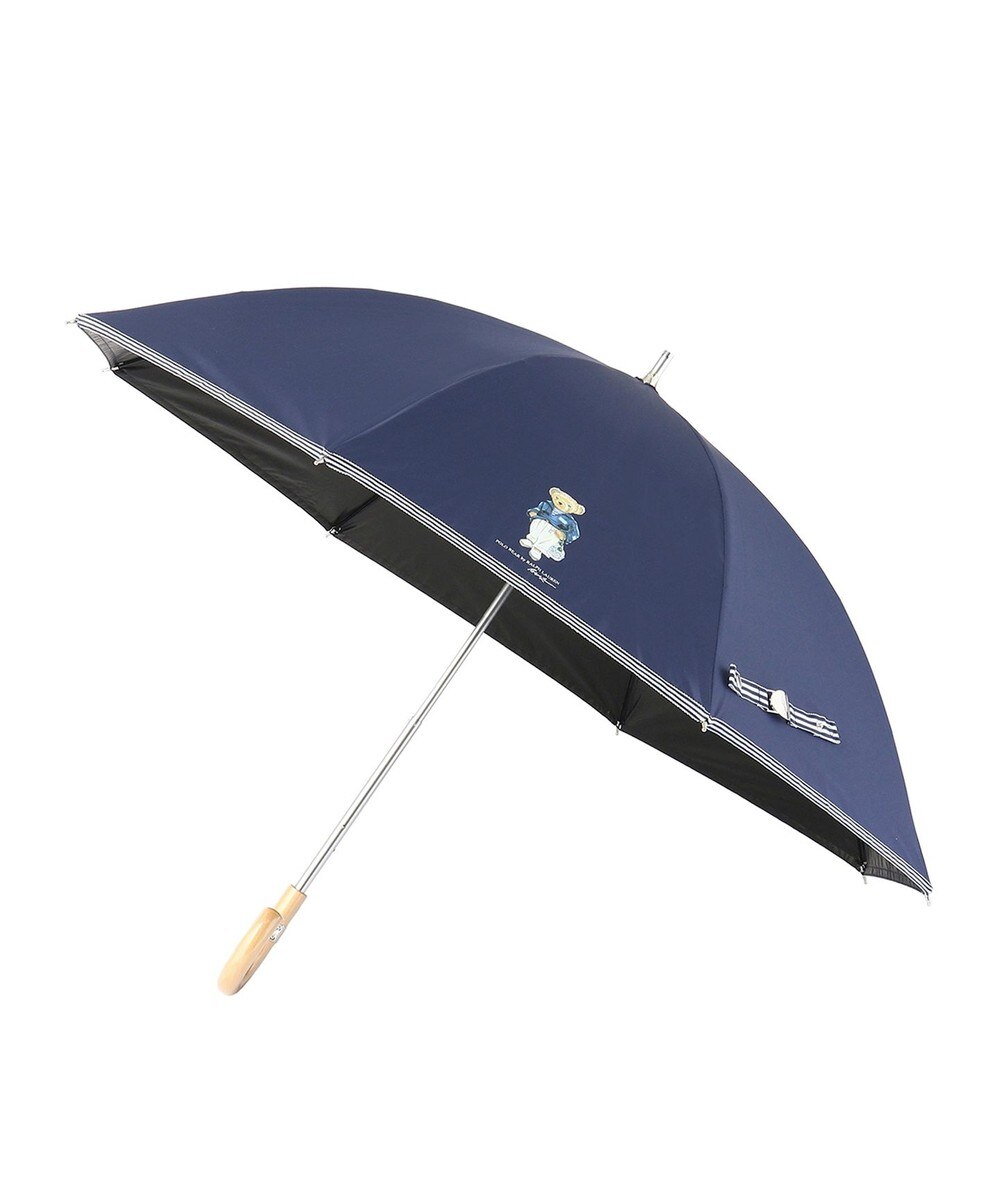 MOONBAT>ファッション雑貨 POLO RALPH LAUREN 晴雨兼用 長傘 ベア 日傘 一級遮光 遮熱 UV ディープブルー 50 レディース 【送料無料】