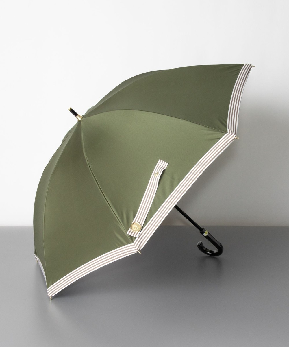 AURORA>ファッション雑貨 Beaurance（ビューランス）グログランリボン晴雨兼用傘（1段スライドショート傘） カーキ FREE レディース 【送料無料】