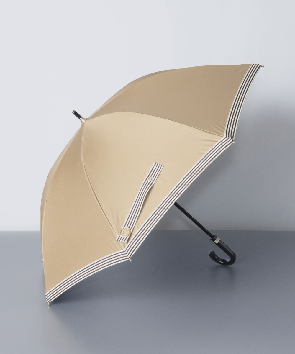 ＜オンワード＞AURORA>ファッション雑貨 Beaurance（ビューランス）グログランリボン晴雨兼用傘（1段スライドショート傘） キャメル FREE レディース 【送料無料】