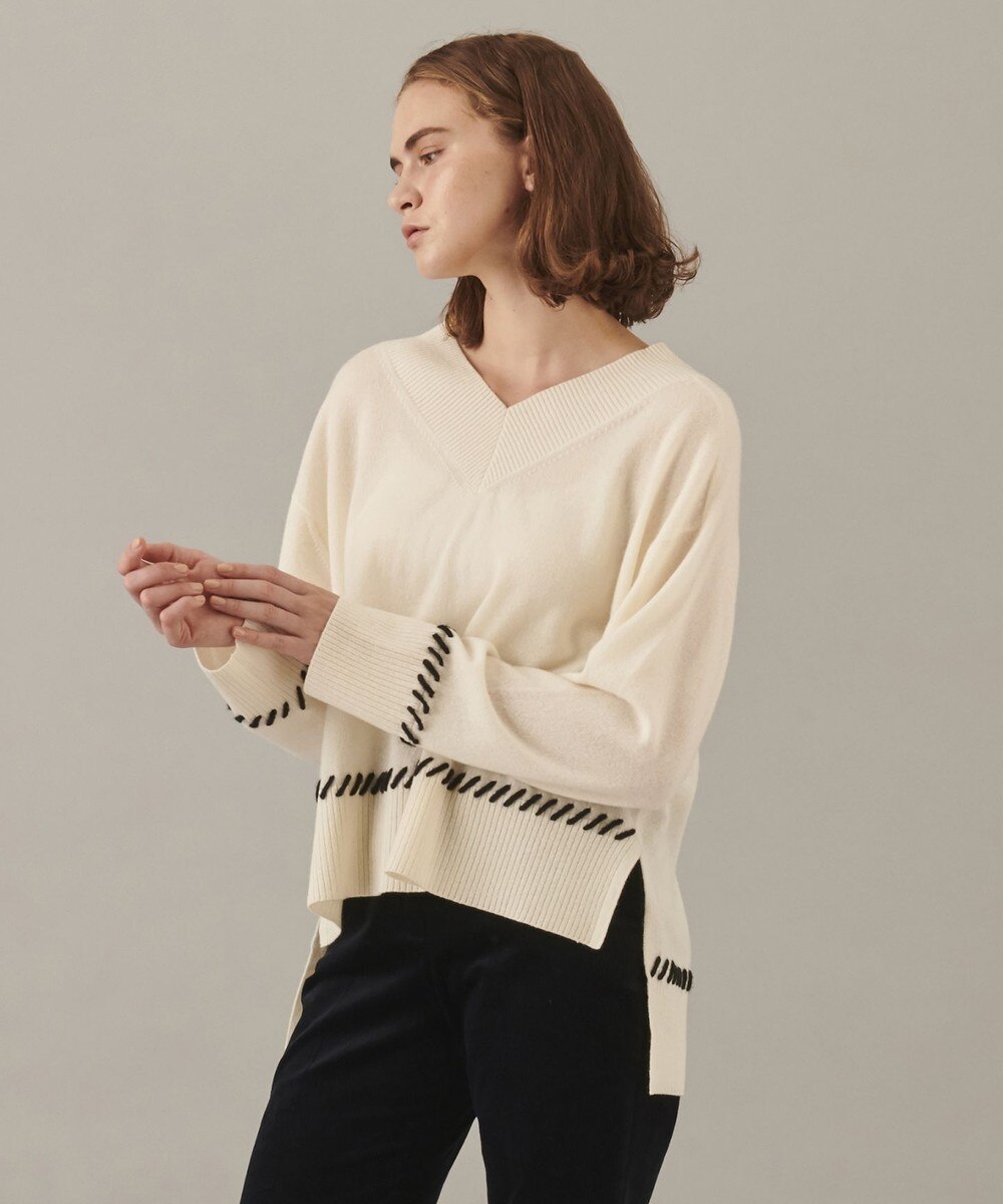 【オンワード】 JOSEPH>トップス 【カシミヤ100%】ピュアカシミヤ Vネックニット ベージュ L レディース 【送料無料】