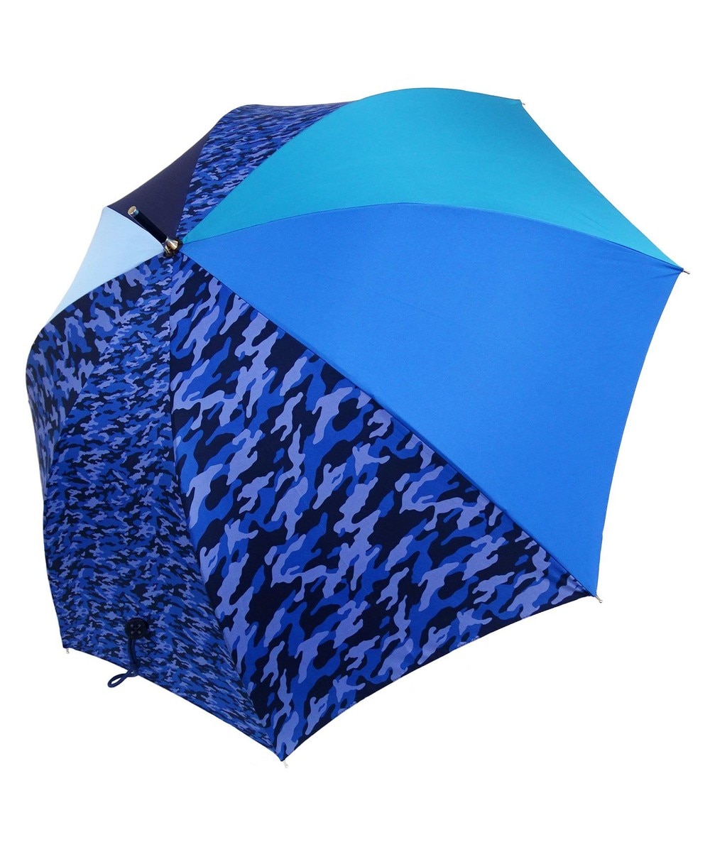 ＜オンワード＞+RING>ファッション雑貨 【プラスリング】【数量限定】 UNISEX 雨傘（長）60cm CMF-BLU T1175 NEW COLLECTION 青 F レディース 【送料無料】