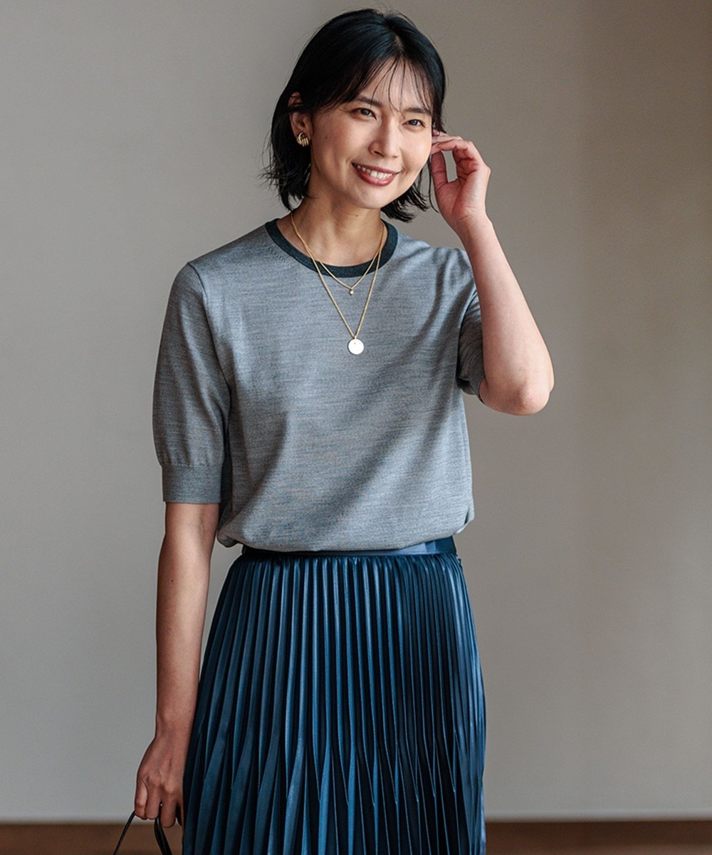 【オンワード】 23区 S(小さいサイズ)>トップス 【洗える】サステナブルウール 半袖 ニット ライトグレー 32 レディース 【オンワード】 23区 S(小さいサイズ)>トップス 【洗える】サステナブルウール 半袖 ニット ライトグレー 32 レディース