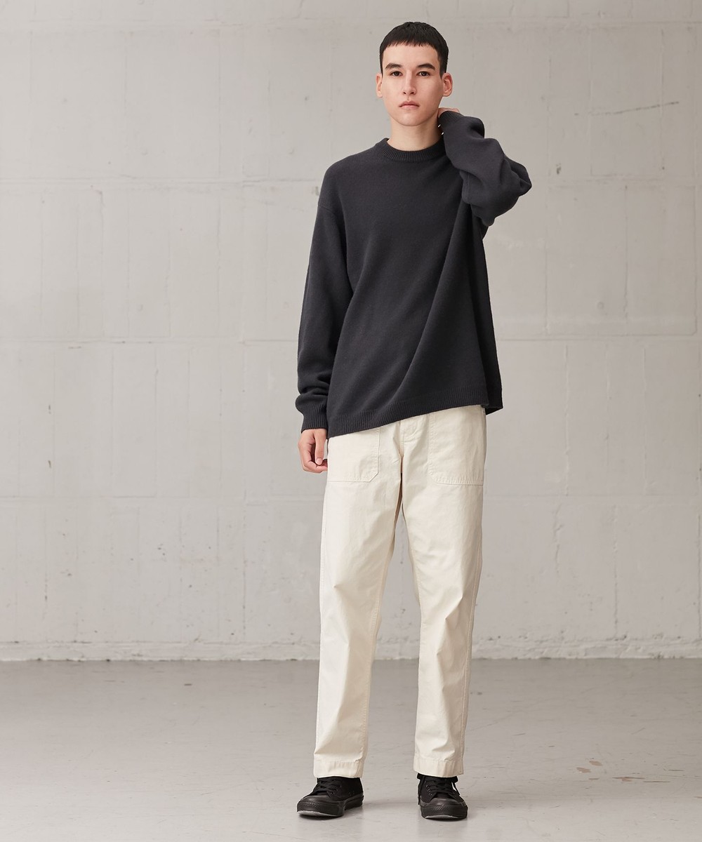 【オンワード】 ONWARD Design Diversity>トップス 【MENS・カシミヤ100%・洗える】リラックスフィット・7G クルーネックニット スチールブルー×ペールブルー M メンズ 【送料無料】