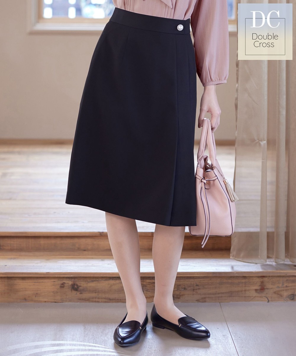 【ダブルクロス・洗える】アシンメトリープリーツスカート