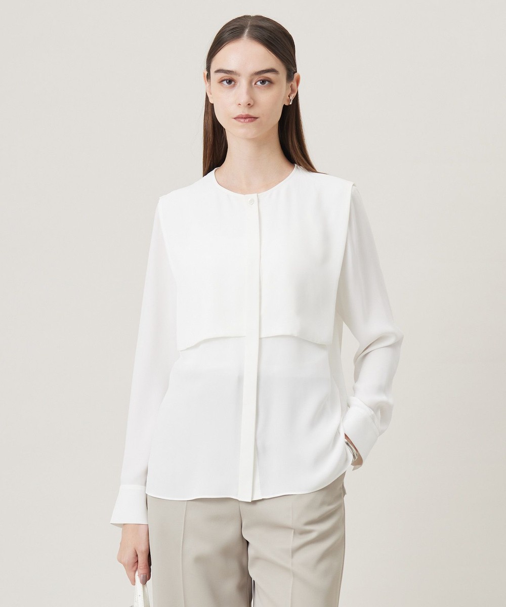 【オンワード】 ICB>トップス 【UVケア・速乾・接触冷感・洗える】BackSatinAmunzen デザインブラウス オフホワイト M レディース 【オンワード】 ICB>トップス 【UVケア・速乾・接触冷感・洗える】BackSatinAmunzen デザインブラウス オフホワイト M レディース