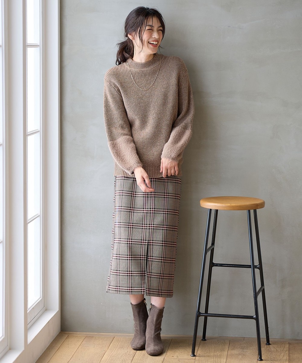 【オンワード】 ANY>スカート 【手洗い可/ウエストゴム/裏起毛】チェックボンディングタイトスカート ビックチェック 1 レディース 【オンワード】 ANY>スカート 【手洗い可/ウエストゴム/裏起毛】チェックボンディングタイトスカート ビックチェック 1 レディース