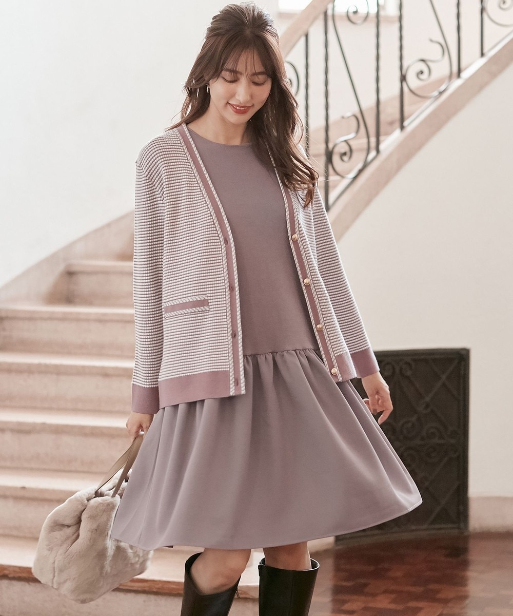 【オンワード】 ANY SIS>ワンピース 【美人百花11月号掲載】クラシカルカーデ×ミディワンピ セット レトロピンク 1 レディース 【オンワード】 ANY SIS>ワンピース 【美人百花11月号掲載】クラシカルカーデ×ミディワンピ セット レトロピンク 1 レディース