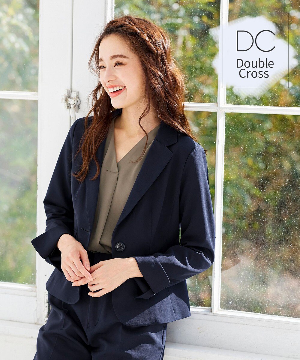 【洗える】きれいめに着こなせるダブルクロステーラードジャケット