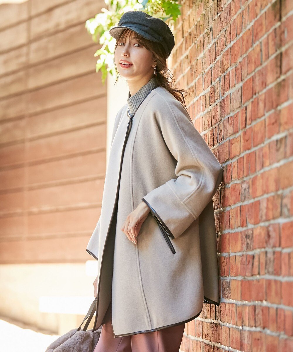 【オンワード】 any SiS>ジャケット/アウター パイピング ポンチョ コート ベージュ 2 レディース 【送料無料】