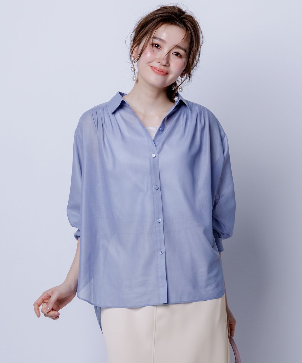 【オンワード】 ANY SIS L>トップス 【洗える】リネンライクシアーローン ブラウス ライトブルー 4 レディース 【オンワード】 ANY SIS L>トップス 【洗える】リネンライクシアーローン ブラウス ライトブルー 4 レディース