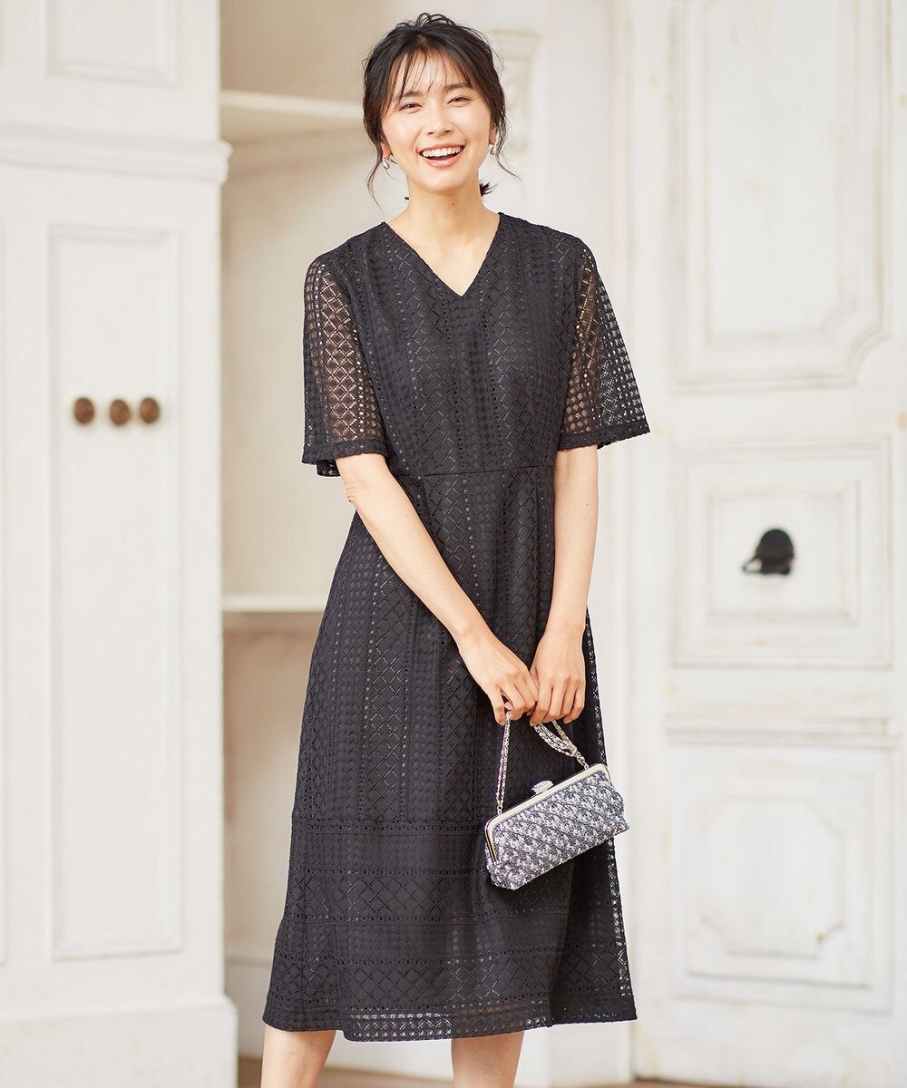 【オンワード】 23区 S>ワンピース 【APPLAUDIR】レース ワンピース ブラック 34 レディース 【送料無料】