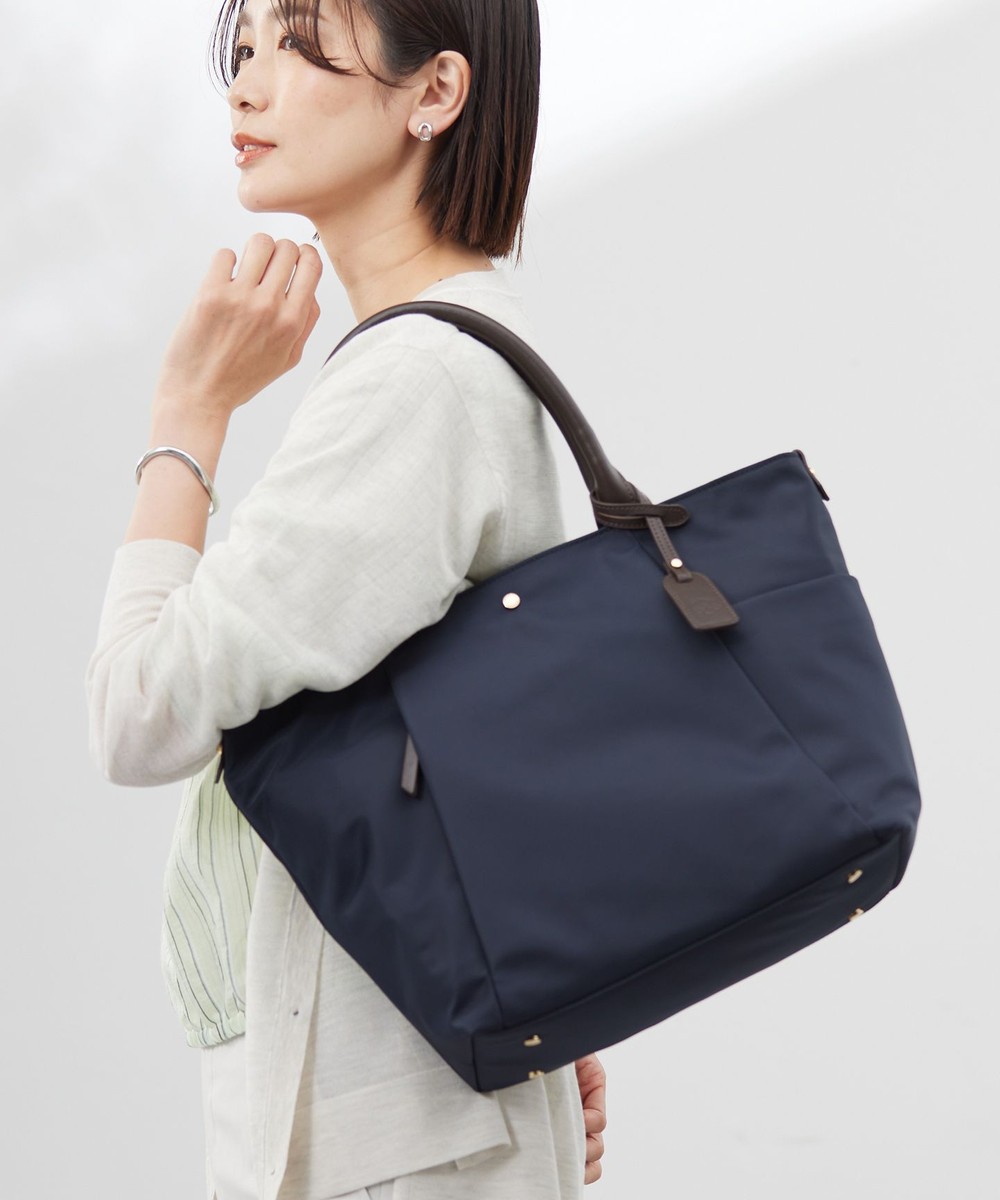【オンワード】 J.PRESS LADIES>バッグ 【A4サイズ収納可】 ナイロン トート バッグ ネイビー F レディース 【オンワード】 J.PRESS LADIES>バッグ 【A4サイズ収納可】 ナイロン トート バッグ ネイビー F レディース
