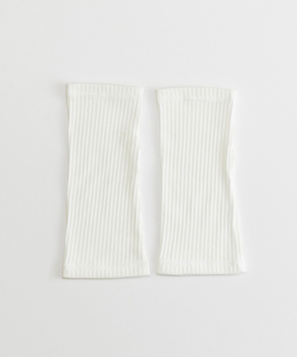 【オンワード】 ORuKuBET>ファッション雑貨 organic cotton rib wrist cover / UVカット ホワイト L レディース 【送料当社負担】