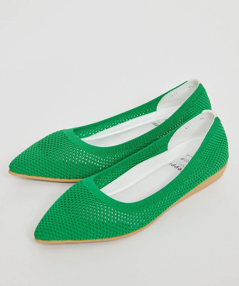 新色登場!“撥水&洗えるニットシューズ” ポインテッドメッシュ パンプス