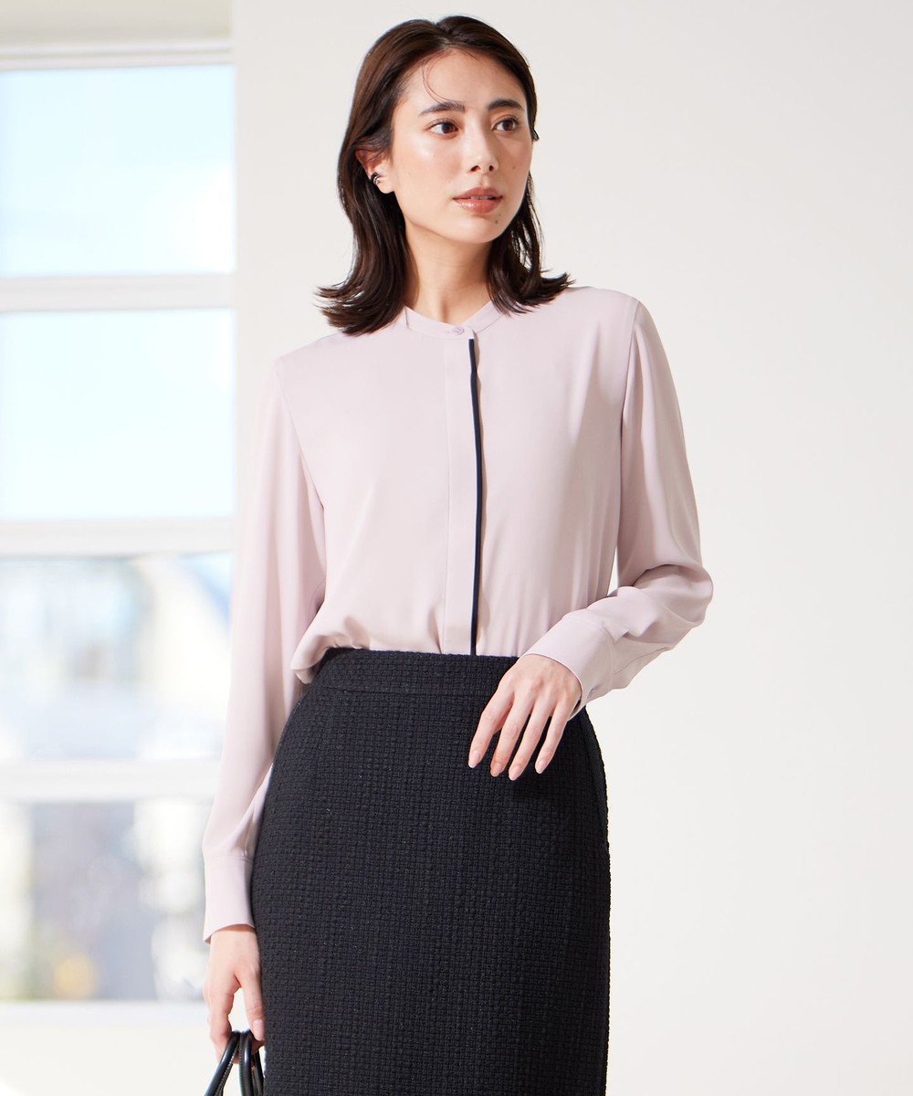 【オンワード】 ICB>トップス 【UVケア・速乾・洗える】BackSatinAmunzen バンドカラーブラウス ヘイズピンク XS レディース 【オンワード】 ICB>トップス 【UVケア・速乾・洗える】BackSatinAmunzen バンドカラーブラウス ヘイズピンク XS レディース