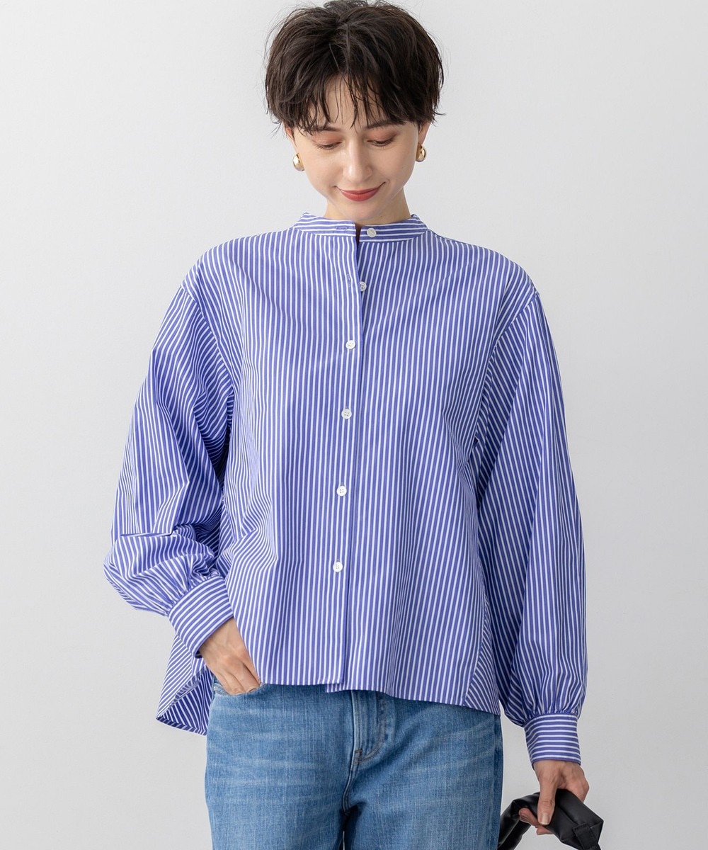 【オンワード】 23区 S(小さいサイズ)>トップス 【洗える】CANCLINI ティアードフリル ブラウス ブルーストライプ 32 レディース 【オンワード】 23区 S(小さいサイズ)>トップス 【洗える】CANCLINI ティアードフリル ブラウス ブルーストライプ 32 レディース