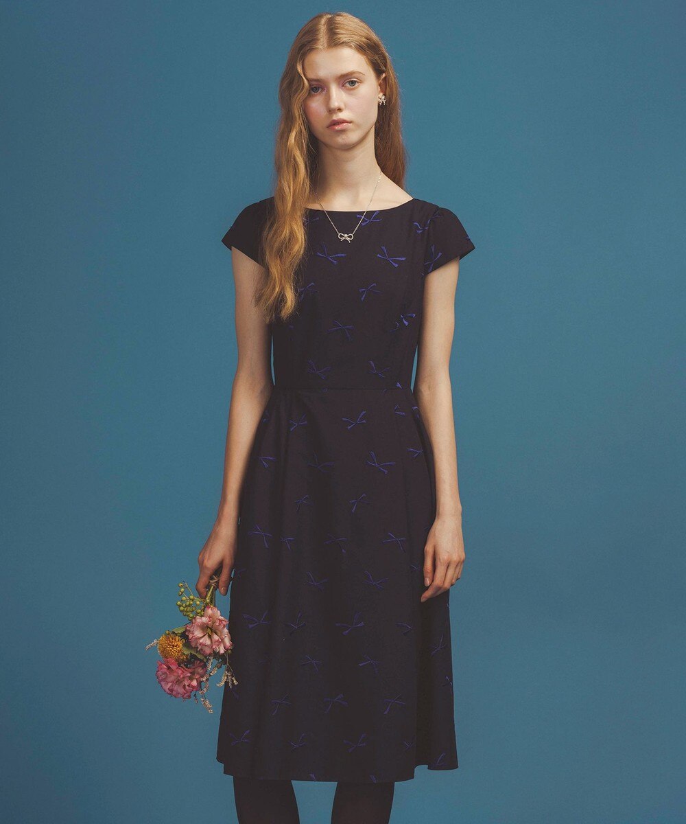 【オンワード】 TOCCA>ワンピース 【洗える・消臭】SWIMMING RIBBON ドレス ネイビー 6 レディース