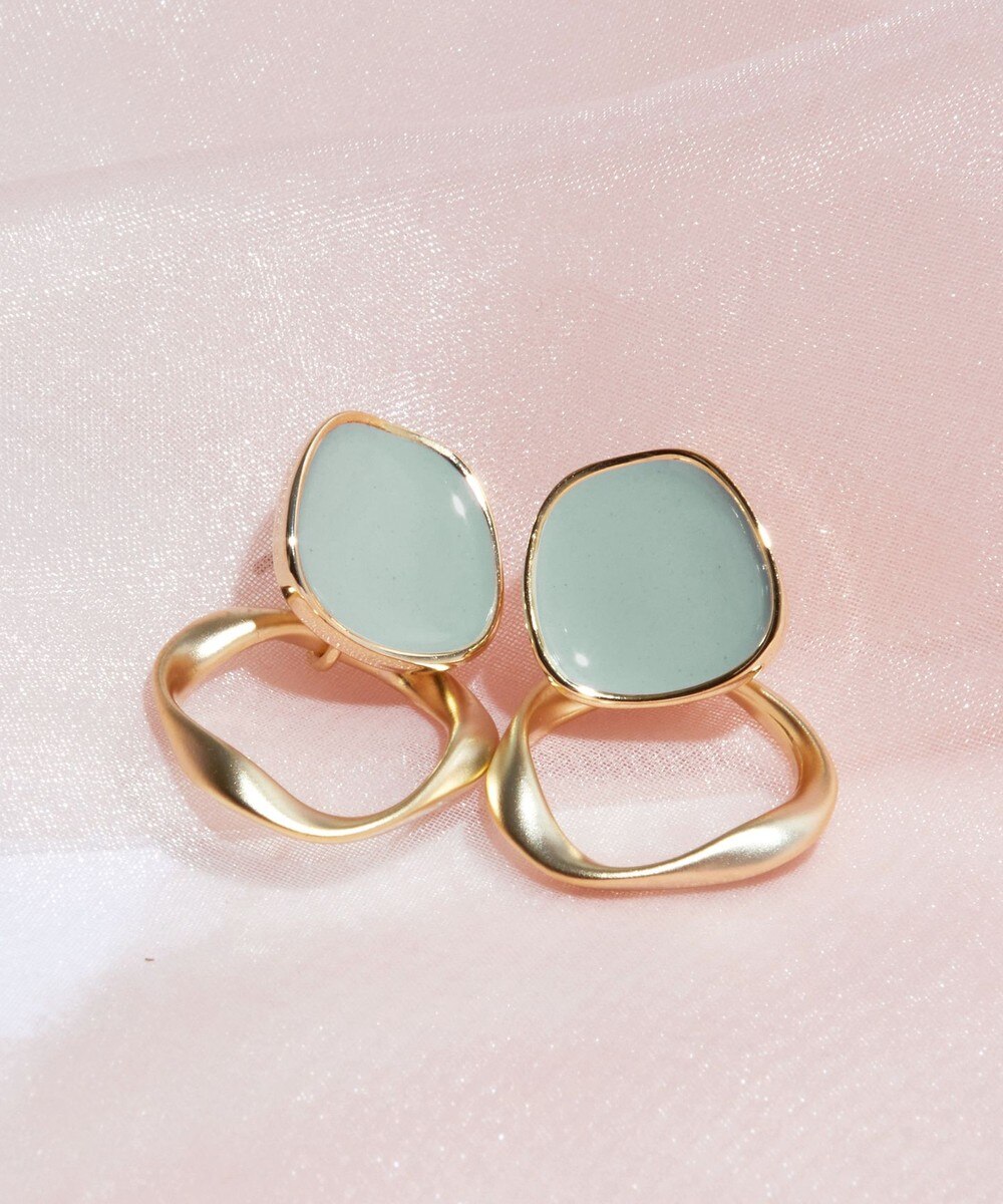 カラーメタルリングピアス