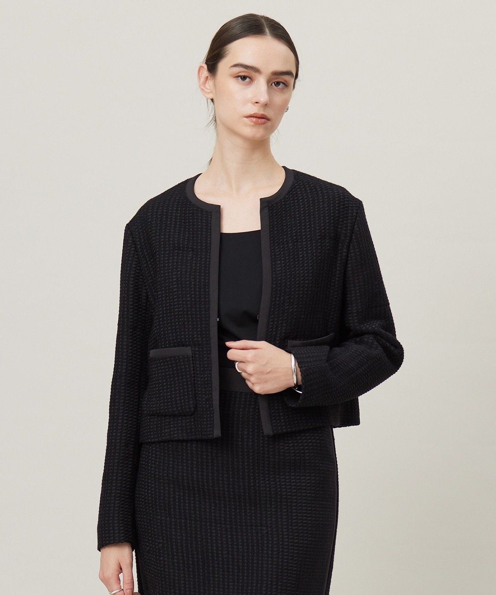 【オンワード】 ICB>ジャケット/アウター Splittweed ノーカラージャケット ブラック 6 レディース 【オンワード】 ICB>ジャケット/アウター Splittweed ノーカラージャケット ブラック 6 レディース