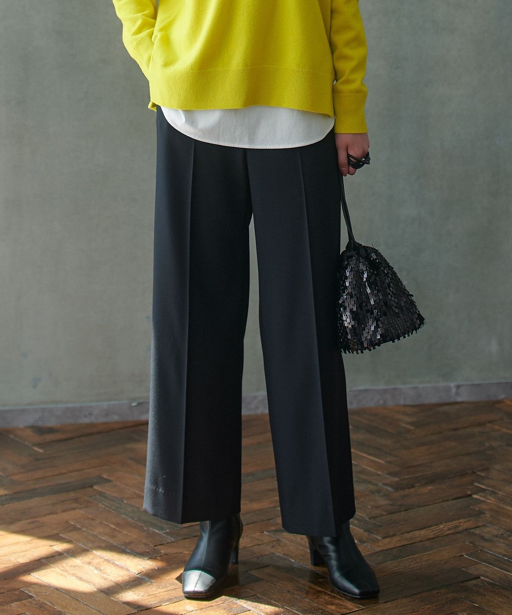 【オンワード】 ICB>パンツ 【洗える】 トリアセボディシェルピーチ ワイドパンツ ブラック 6 レディース 【オンワード】 ICB>パンツ 【洗える】 トリアセボディシェルピーチ ワイドパンツ ブラック 6 レディース