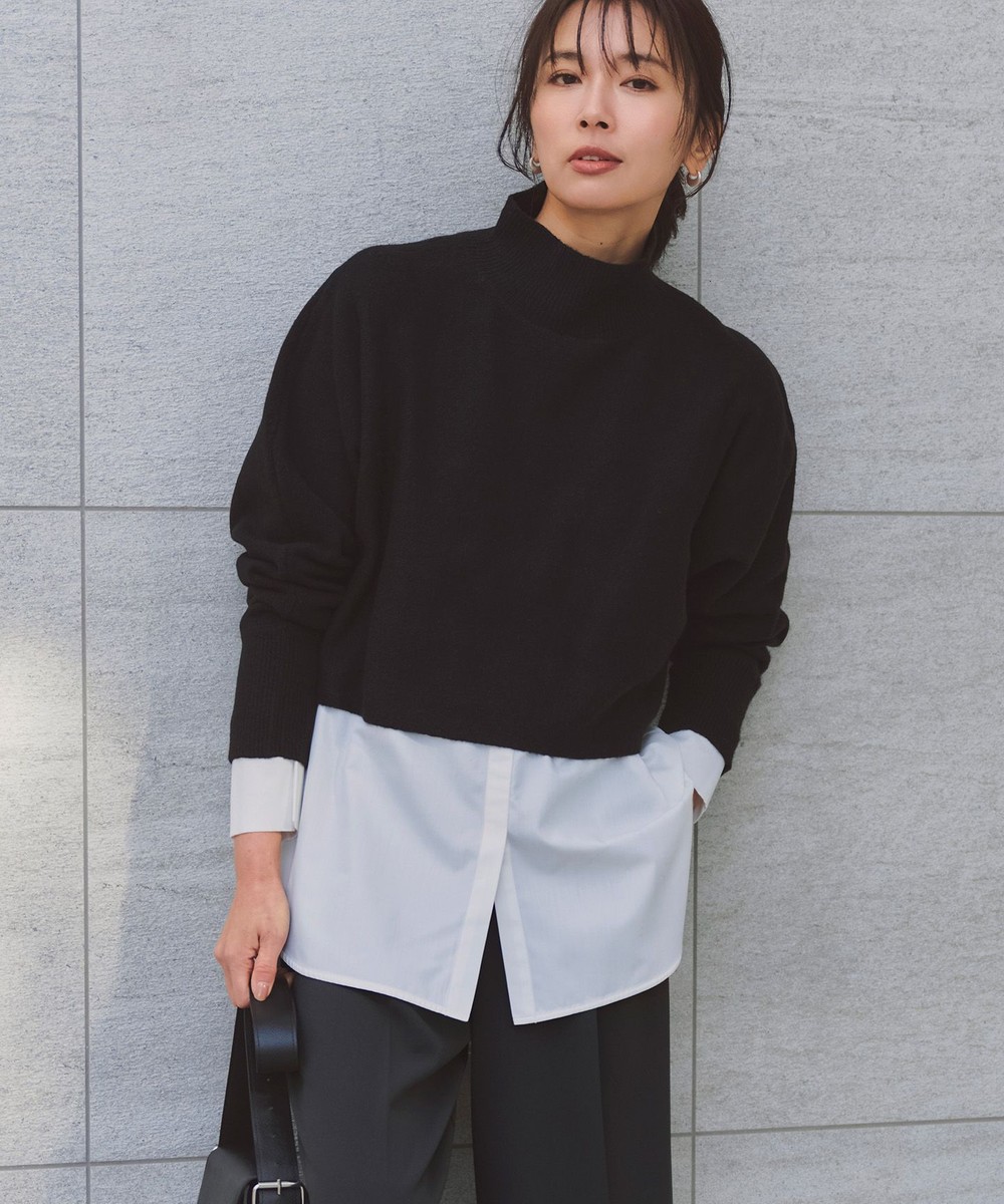 ふわふわニット クロップドハイネック