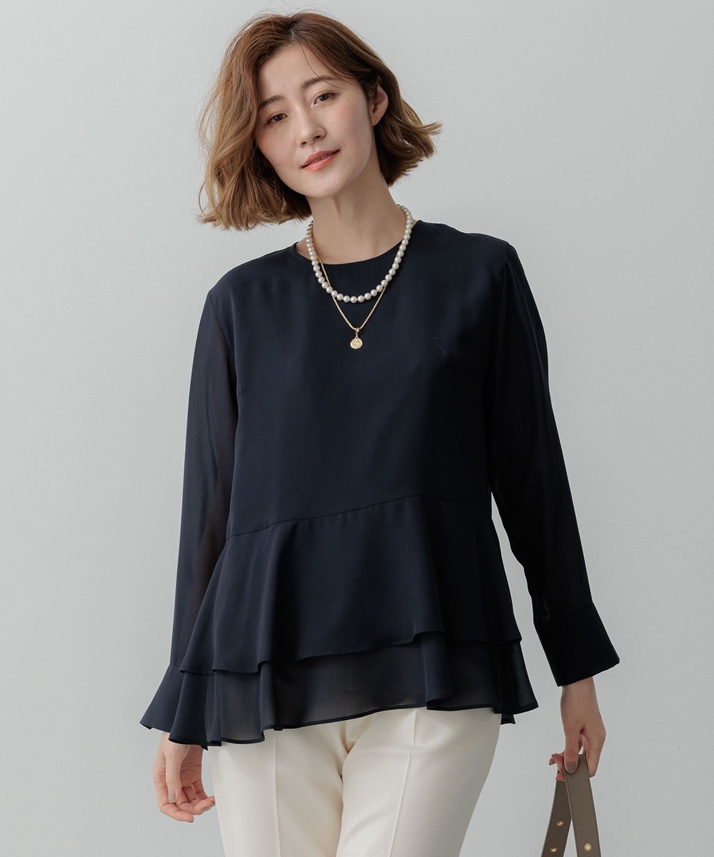 【オンワード】 23区>トップス 【洗える】テプラマットシフォン ブラウス ネイビー 38 レディース 【オンワード】 23区>トップス 【洗える】テプラマットシフォン ブラウス ネイビー 38 レディース