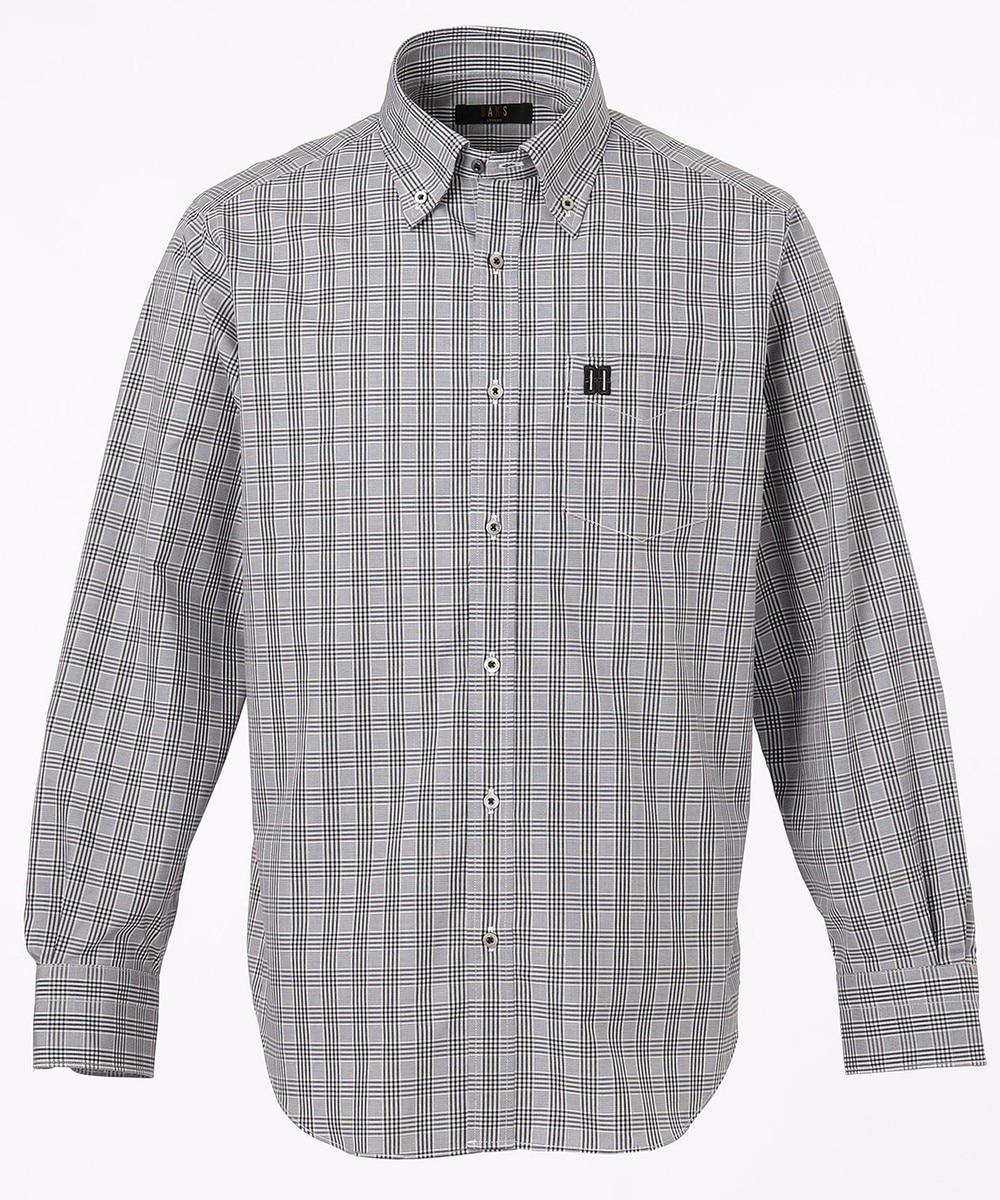 【オンワード】 DAKS>トップス 【オンワードクローゼット&一部店舗限定】ブロードグレンチェック シャツ ブラック LL メンズ 【送料無料】