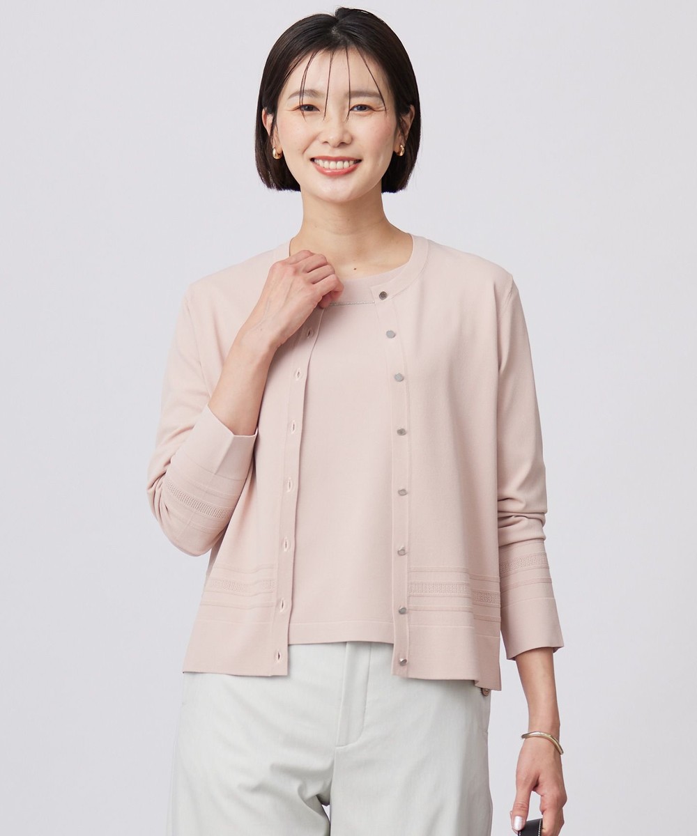 【オンワード】 J.PRESS LADIES L(大きいサイズ)>トップス 【洗える】RAYON ELITE STRETCH クルーネック カーディガン ピンク T13 レディース 【オンワード】 J.PRESS LADIES L(大きいサイズ)>トップス 【洗える】RAYON ELITE STRETCH クルーネック カーディガン ピンク T13 レディース