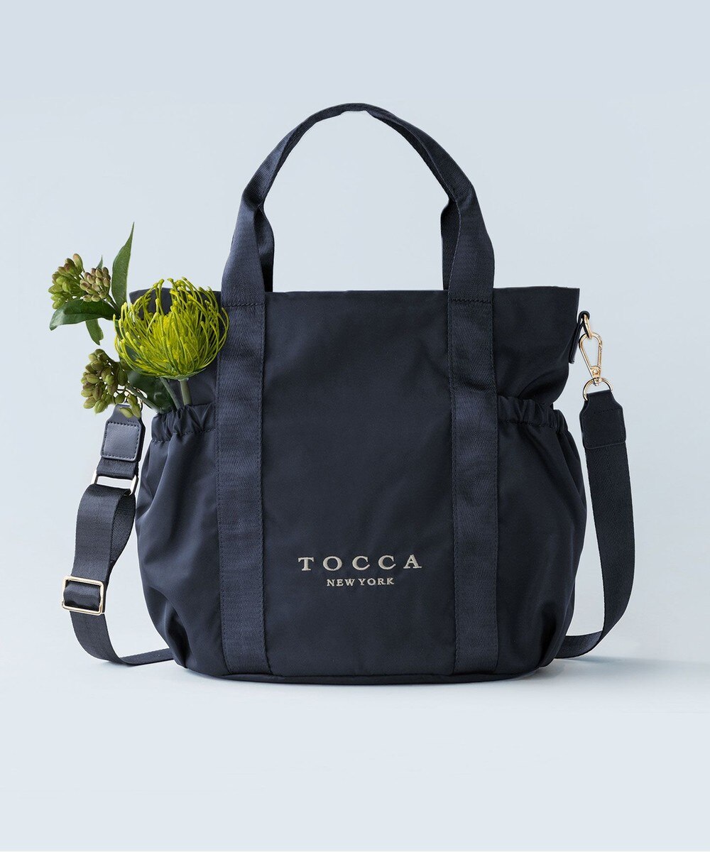 【オンワード】 TOCCA>バッグ 【WEB＆一部店舗限定・撥水・環境にやさしい素材】SANA SIDEPOCKET TOTE トートバッグ [新色]ネイビー F レディース