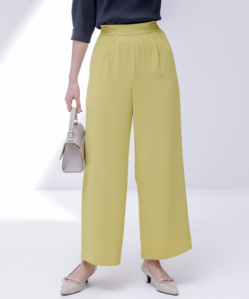 【オンワード】 ANY SIS>パンツ 【撥水・接触冷感・UVカット】コンフォートイージー ワイドパンツ イエロー 2 レディース 【オンワード】 ANY SIS>パンツ 【撥水・接触冷感・UVカット】コンフォートイージー ワイドパンツ イエロー 2 レディース