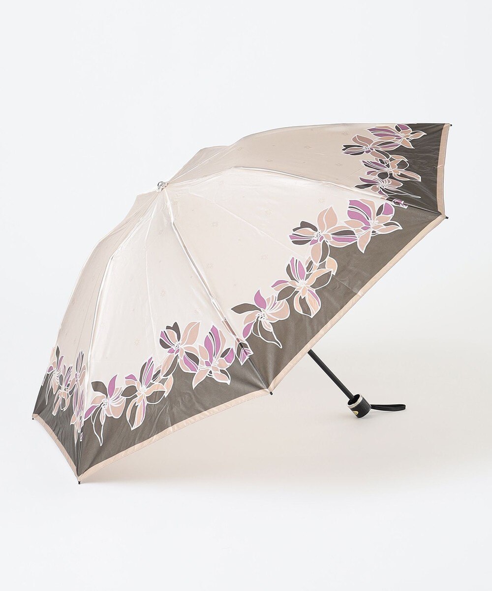 ＜オンワード＞MOONBAT>ファッション雑貨 【雨傘】 ミラショーン (milaschon) 折りたたみ傘サテンプリント ベージュ F レディース 【送料無料】