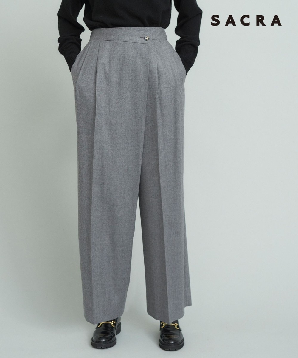 【オンワード】 23区>パンツ 【SACRA】スーパーファインフランネル パンツ グレー 36 レディース 【オンワード】 23区>パンツ 【SACRA】スーパーファインフランネル パンツ グレー 36 レディース