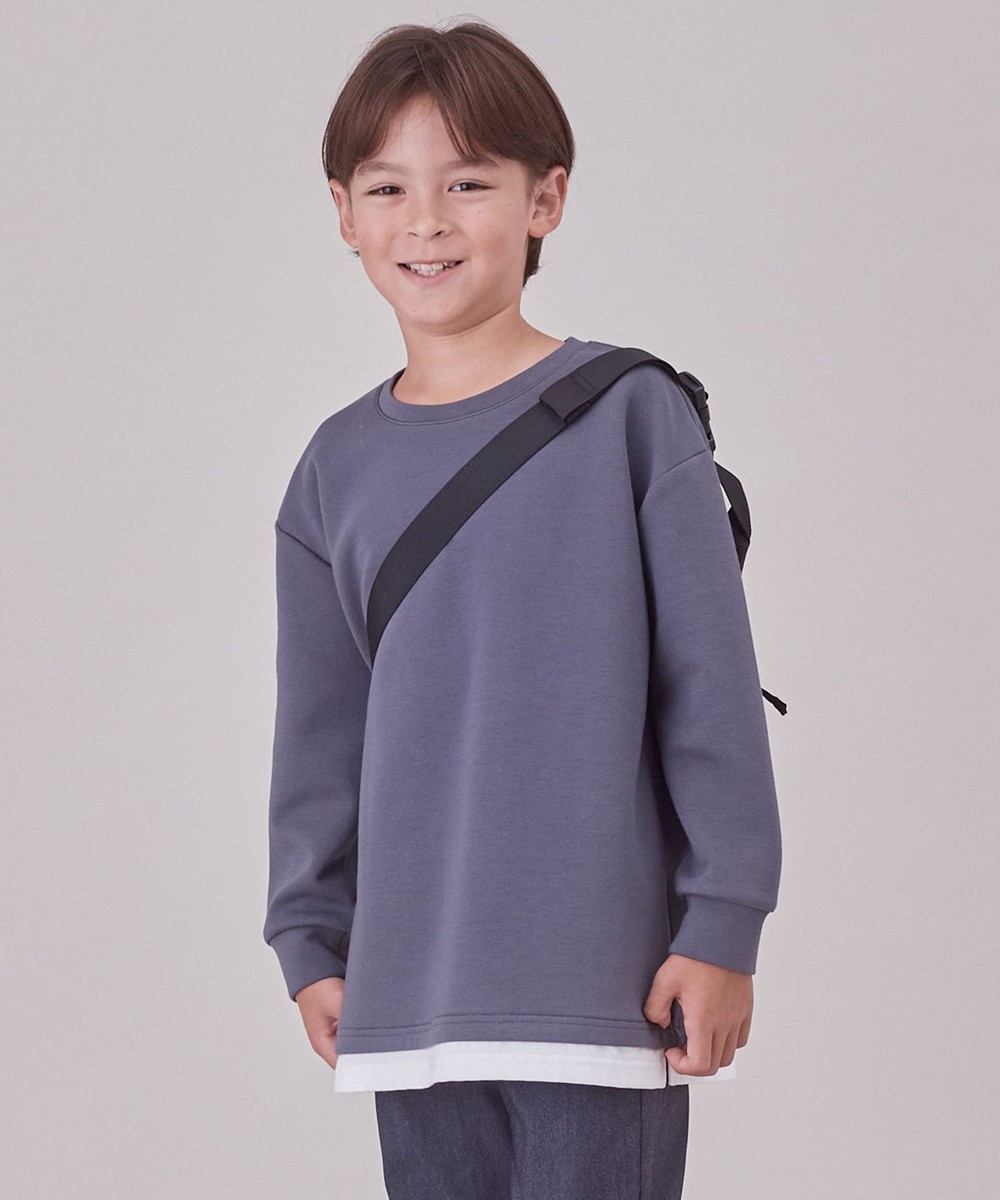 【オンワード】 UNFILO>トップス 【UNFILO KIDS】BEAUTY FORM JERSEY スウェット(UNISEX) チャコール 130 キッズ