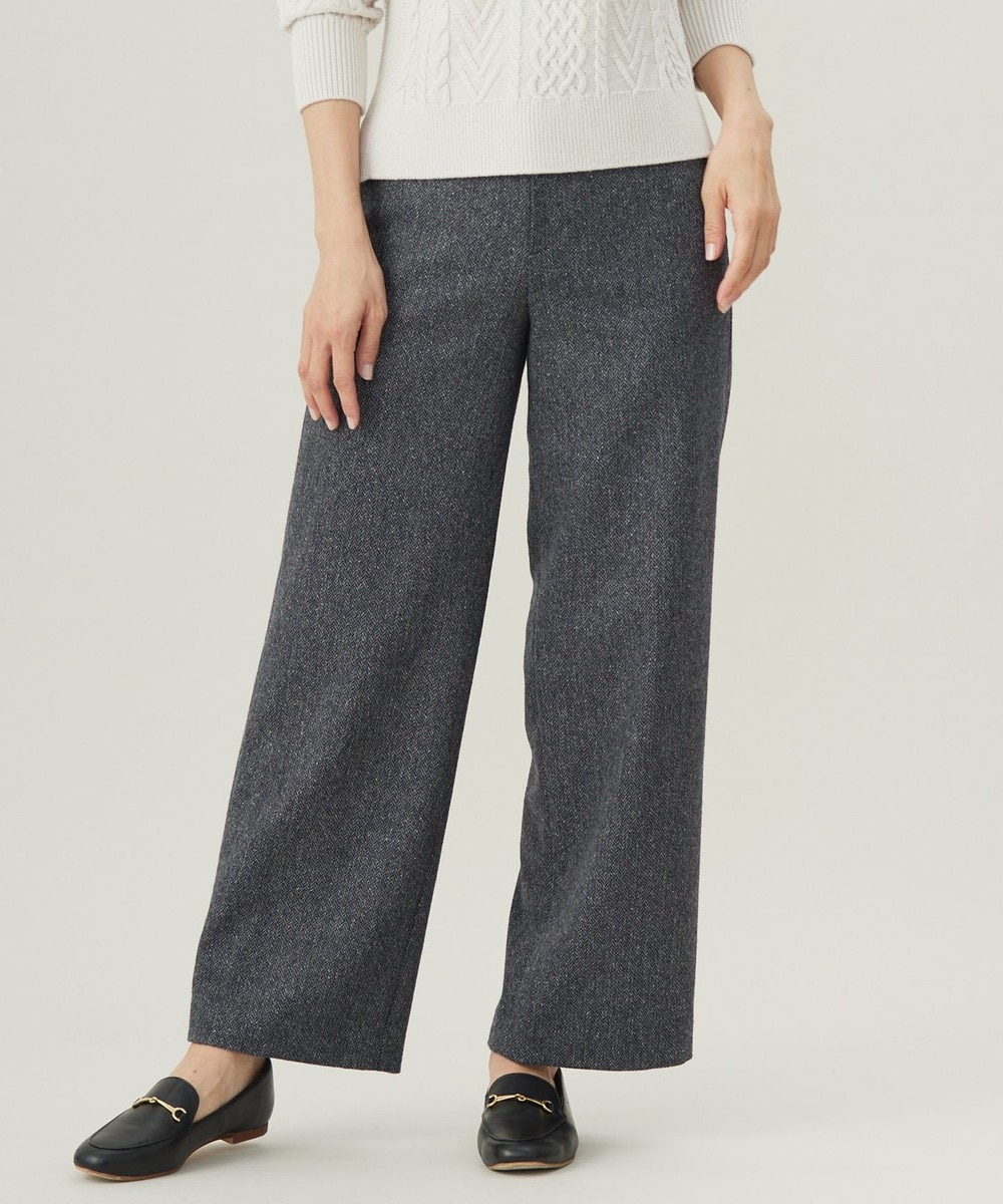 【オンワード】 J.PRESS LADIES L(大きいサイズ)>パンツ ネップヘリンボーンワイドパンツ グレー T15 レディース 【オンワード】 J.PRESS LADIES L(大きいサイズ)>パンツ ネップヘリンボーンワイドパンツ グレー T15 レディース