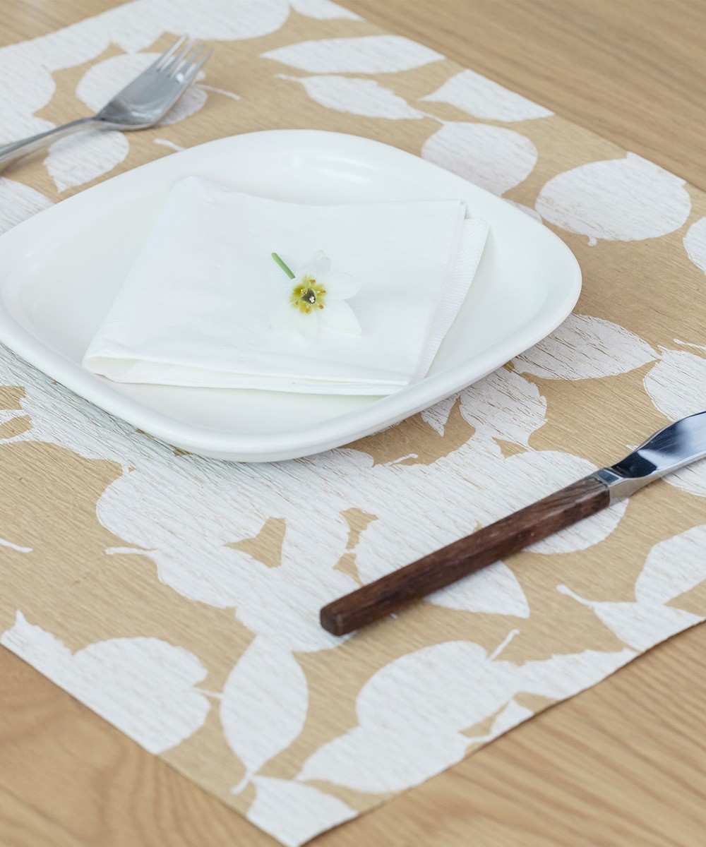 【オンワード】 crep>食器/キッチン 【耐水】TABLE MAT LEAF グリーン＆ホワイト テーブルマット グリーン＆ホワイト FREE レディース