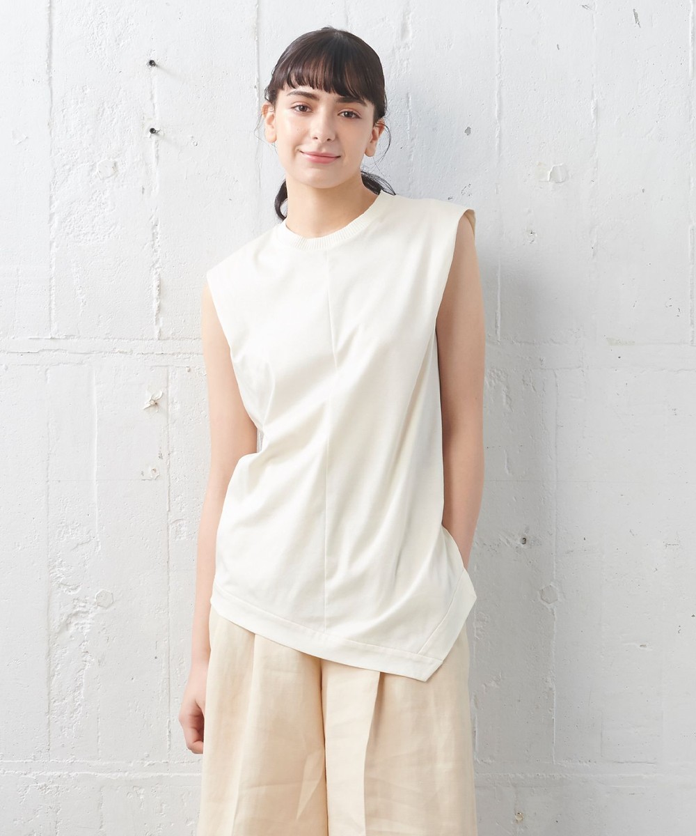 【オンワード】 JOSEPH STUDIO>トップス 【洗える】ソフィアコットン ノースリーブTシャツ ライトオレンジ M レディース 【送料無料】