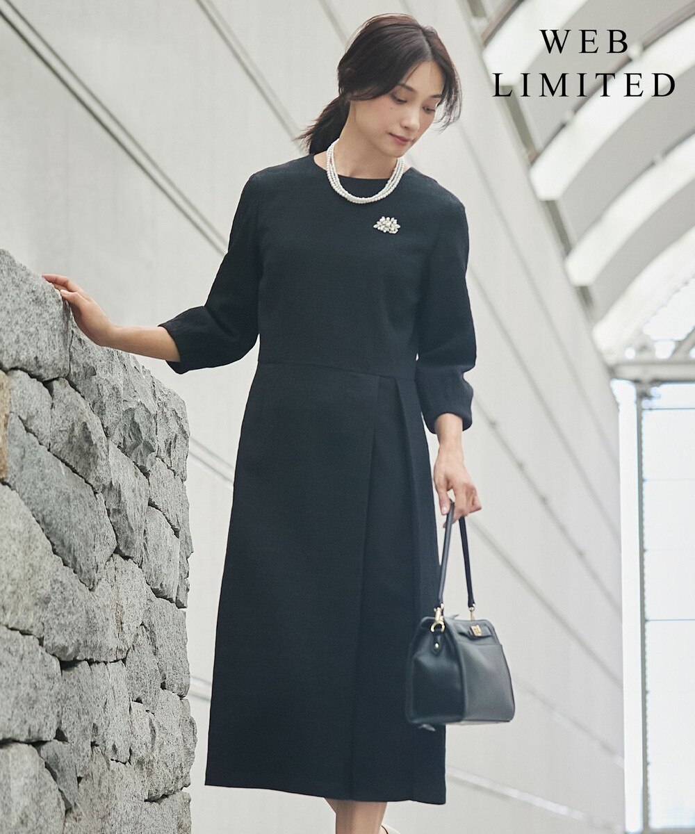 【オンワード】 J.PRESS LADIES S（小さいサイズ）>ワンピース 【WEB限定】POP UPジャカード ワンピース 【WEB限定】ブラック P3 レディース