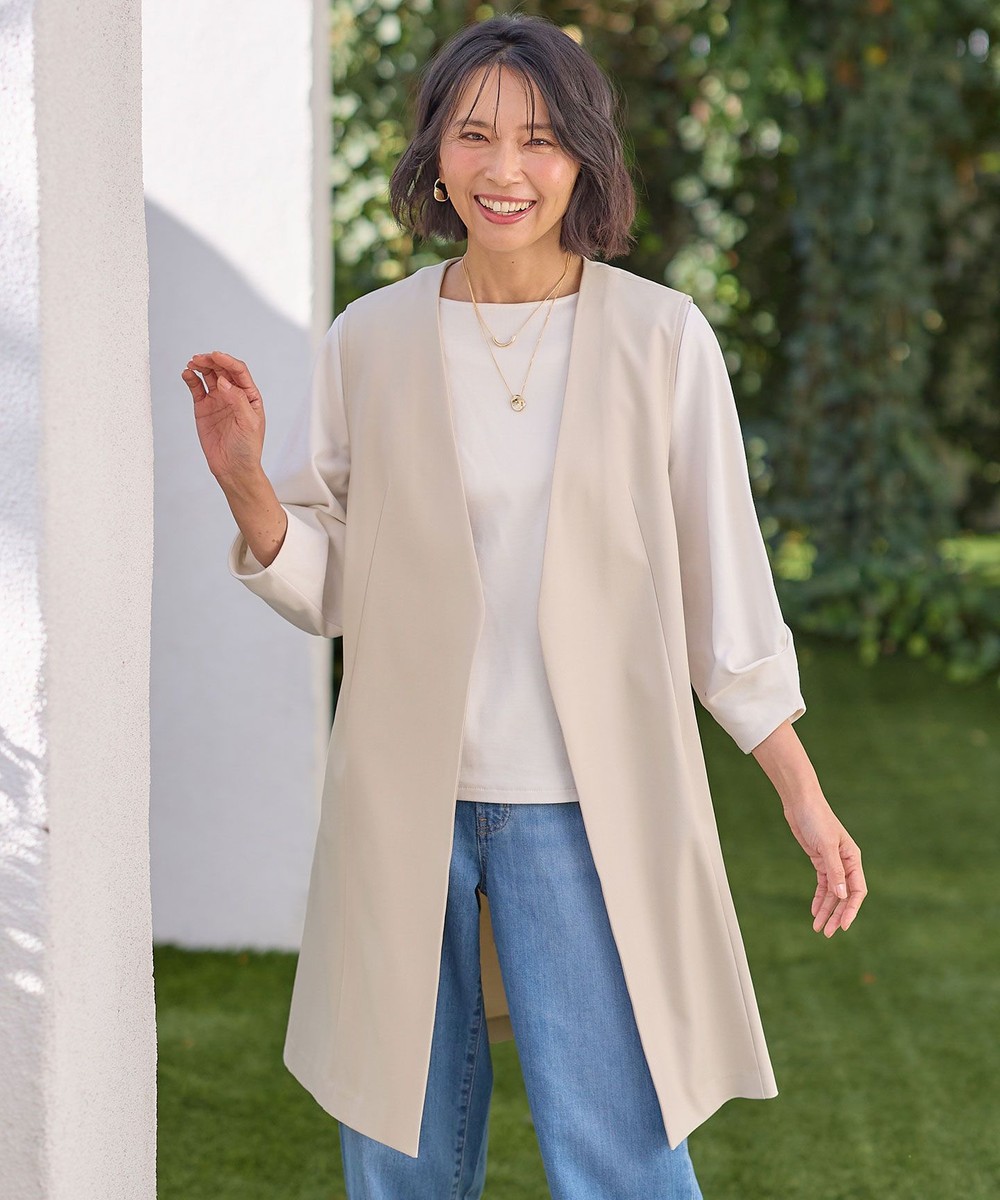 【オンワード】 ANY>トップス 【洗濯機可/ストレッチ/セットアップ可】イージィケアストレッチジレ ベージュ F レディース 【オンワード】 ANY>トップス 【洗濯機可/ストレッチ/セットアップ可】イージィケアストレッチジレ ベージュ F レディース