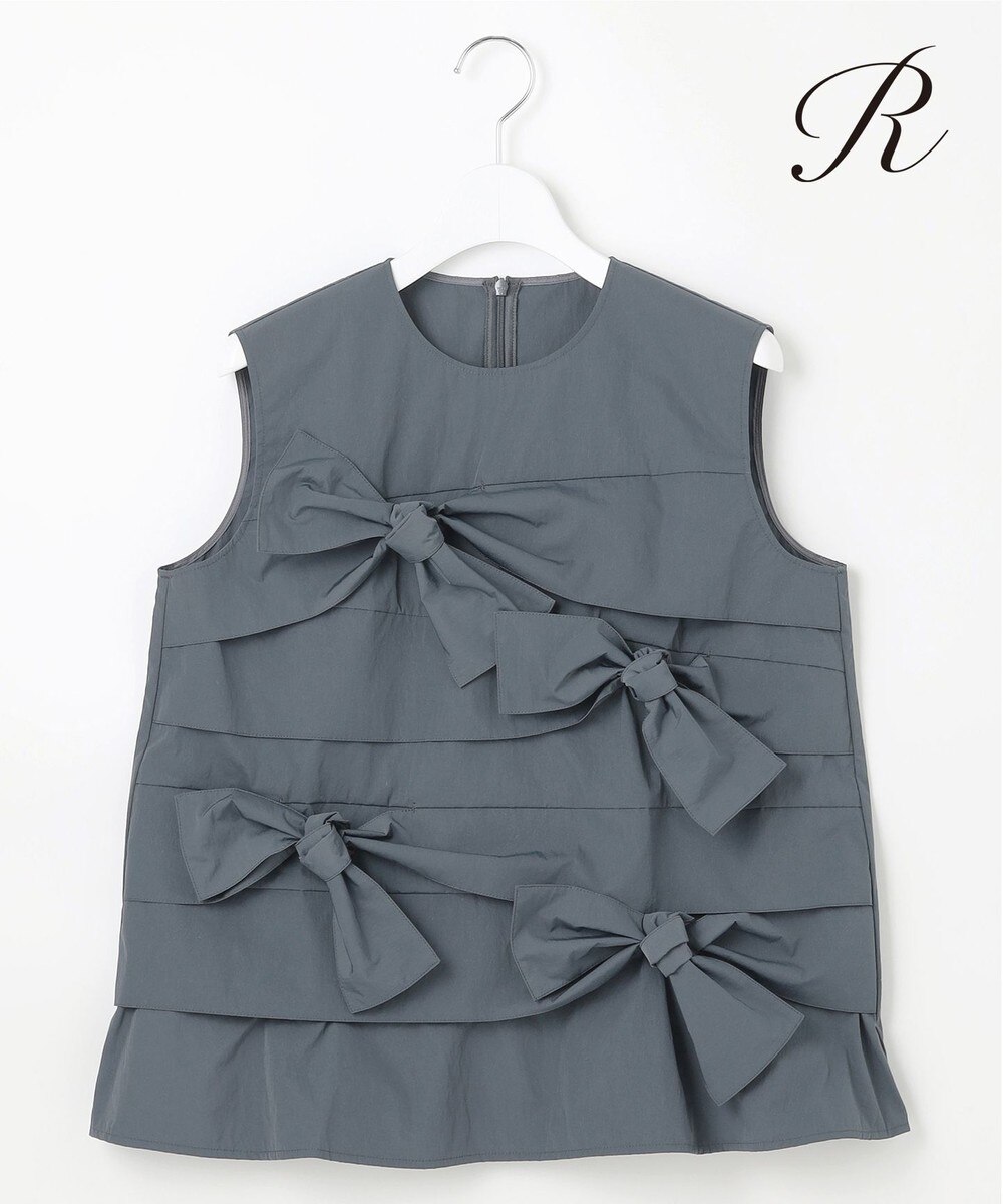 【オンワード】 23区 L（大きいサイズ）>トップス 【R(アール)】ナイロンタフタワッシャー ノースリーブブラウス スレートグレー 44 レディース