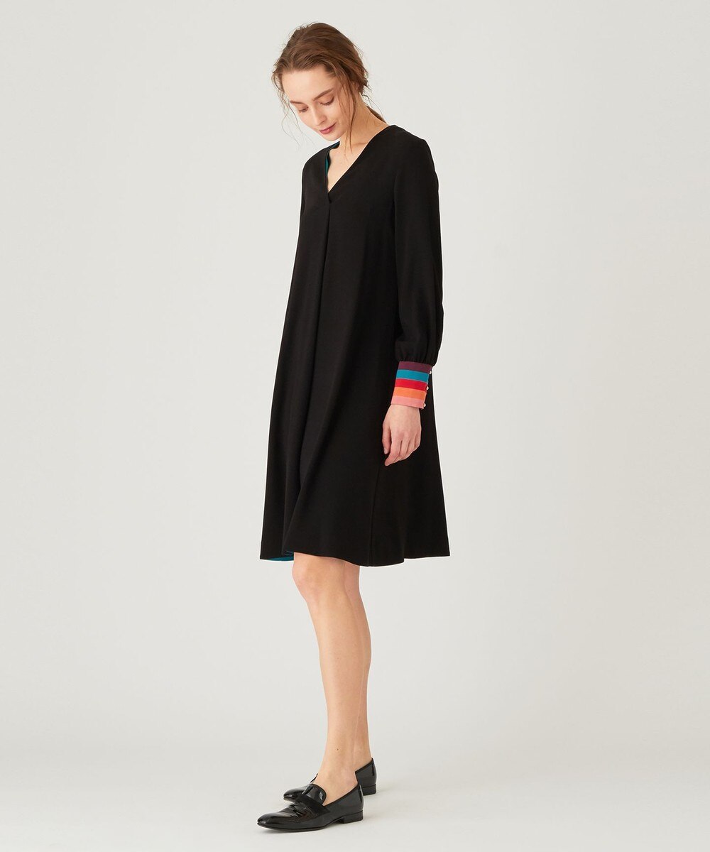 【オンワード】 Paul Smith>ワンピース 【洗える!】 カラーコントラストカフス ワンピース ブラック 46L レディース 【送料無料】