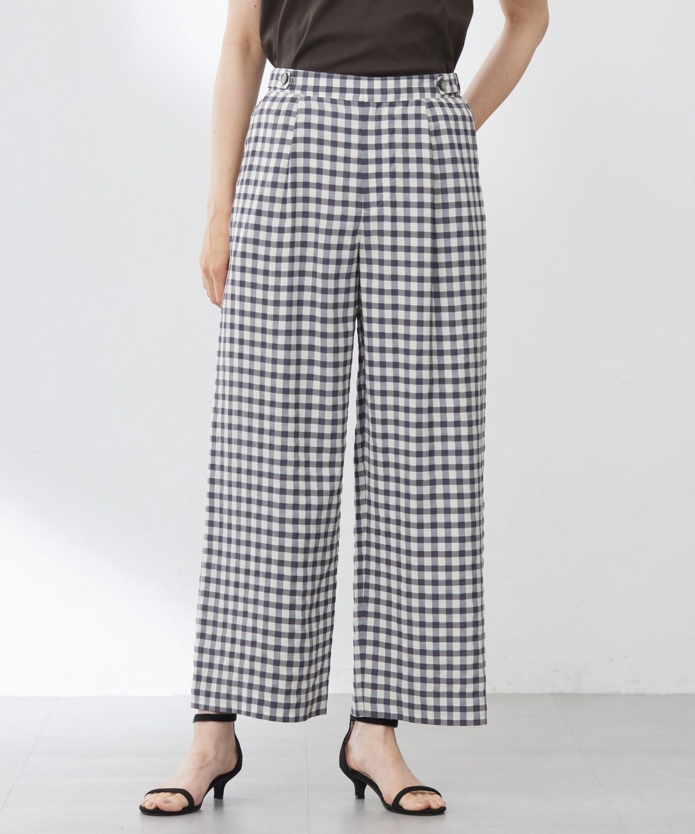 【オンワード】 J.PRESS LADIES>パンツ 【洗える】アセVisギンガム イージー パンツ スレート×ベージュ 7 レディース 【オンワード】 J.PRESS LADIES>パンツ 【洗える】アセVisギンガム イージー パンツ スレート×ベージュ 7 レディース