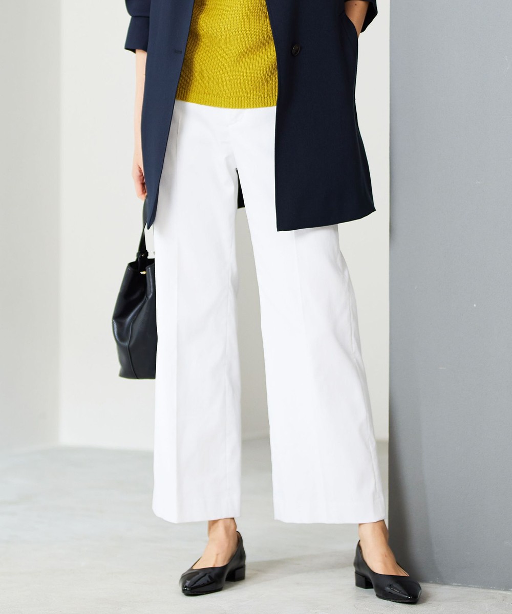 【オンワード】 自由区 L(大きいサイズ)>パンツ 【接触冷感・UVカット・吸水速乾・洗える】シェルタリングオックスストレート パンツ オフ 46 レディース 【オンワード】 自由区 L(大きいサイズ)>パンツ 【接触冷感・UVカット・吸水速乾・洗える】シェルタリングオックスストレート パンツ オフ 46 レディース